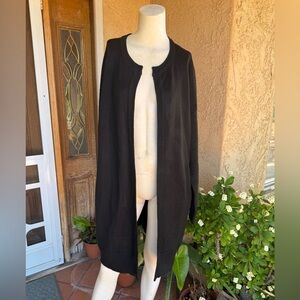 Kenneth Cole Long Black Open Cardigan LARGE